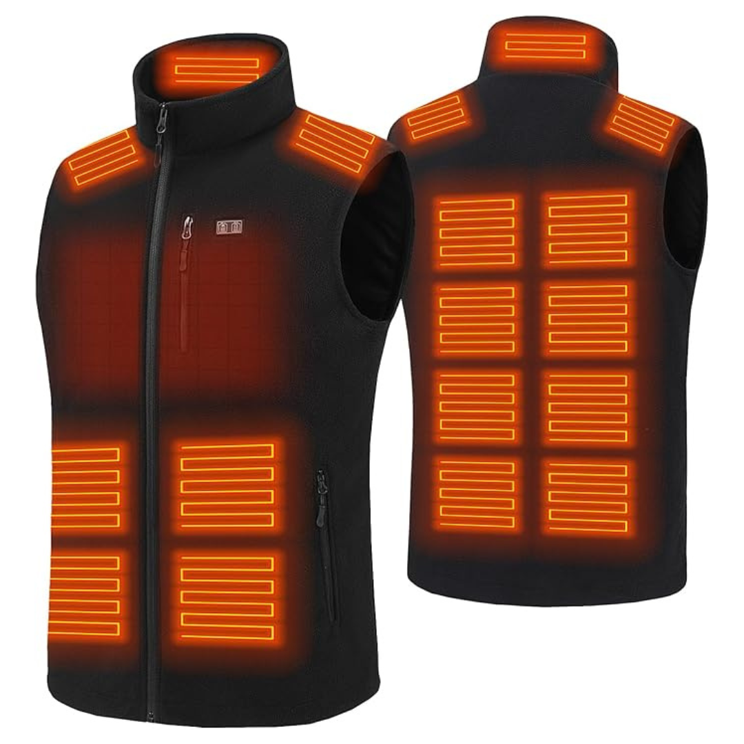 Unisex Heated Fleece Vest With 15 Heating Zones