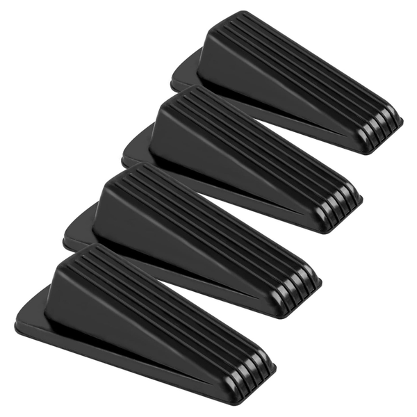4-Pack Stackable Wedge Design Rubber Door Stoppers