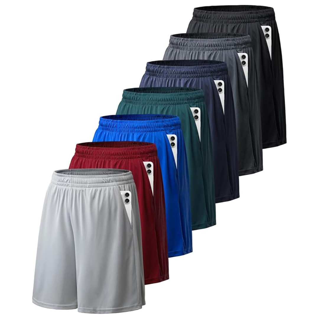 7-Pack Men's Workout Quick Dry Activewear Shorts