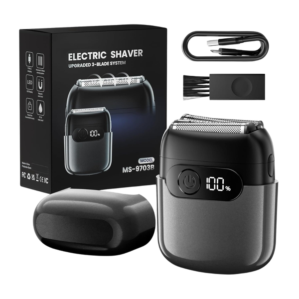 Men's IPX8 Waterproof Electric Foil Shaver W/ LED Display & Travel Lock