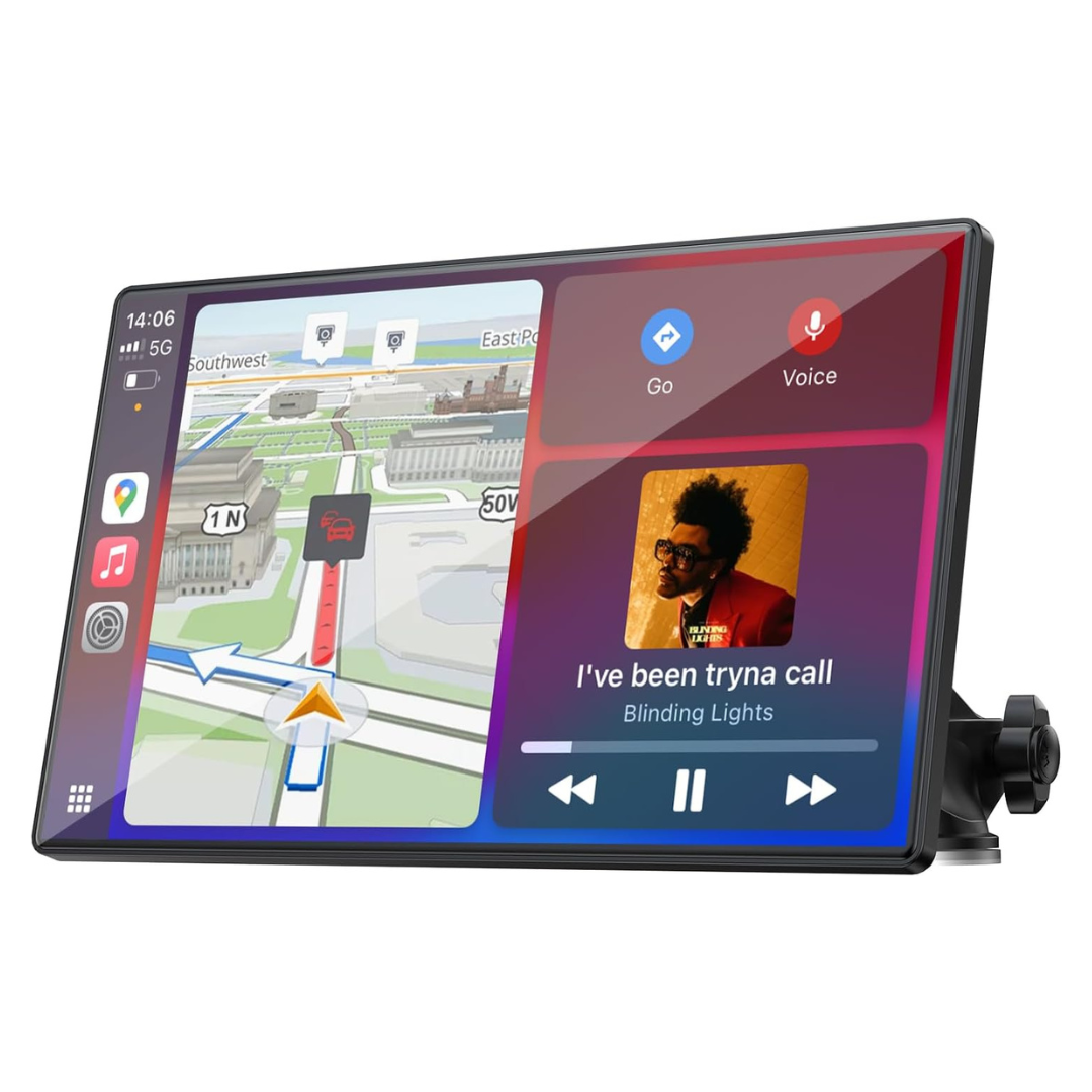 Topexplore Portable 9" Wireless CarPlay & Android Auto Screen