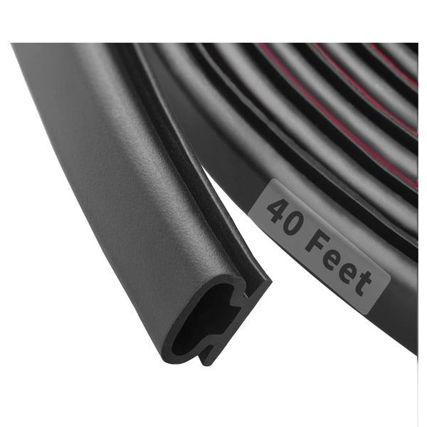 40-Ft D-Shape Rubber Weather Stripping Door Seal Strip