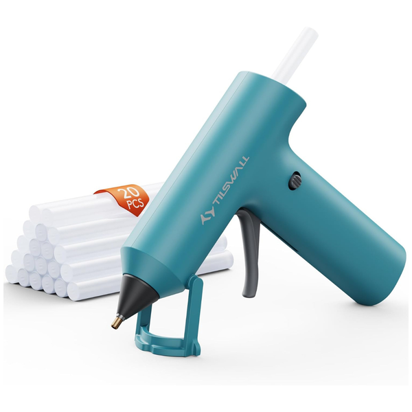 Tilswall Cordless Hot Glue Gun With 20 Premium Glue Sticks