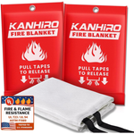 2-Pack Kanhiro Emergency Fiberglass Fire Suppression Blanket