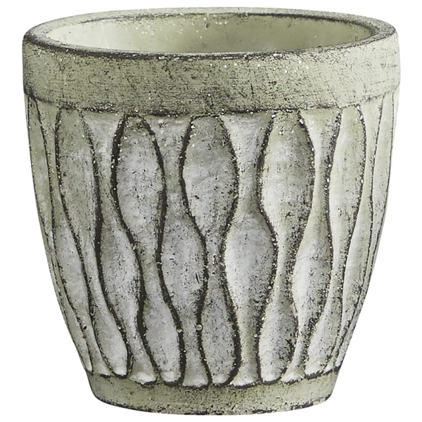 47th & Main Textured Round Cement Flowers Stylish Planter