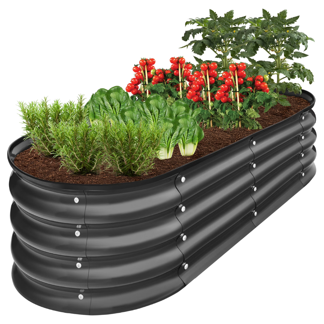 4' x 2' x 1' Best Choice Products Raised Metal Oval Garden Bed Planter (Various Colors)