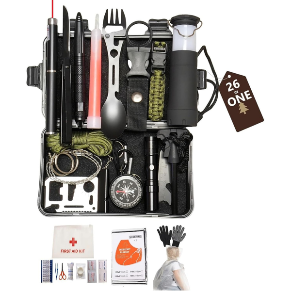 26-in-1 Outdoor Survival Gear Kit