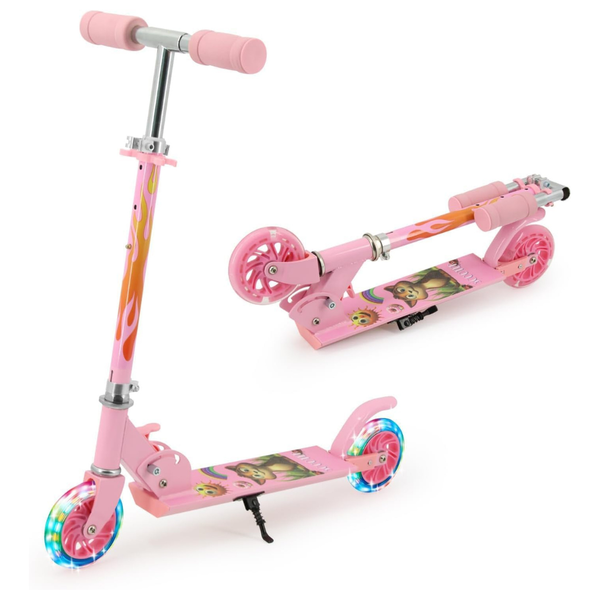 Foldable Kick Scooter With Light Up Wheels