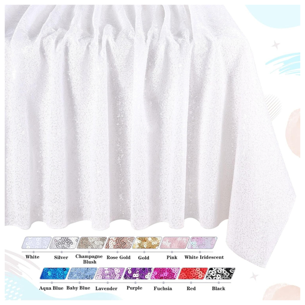 90" x 90" QueenDream Sequin Fabric Tablecloth