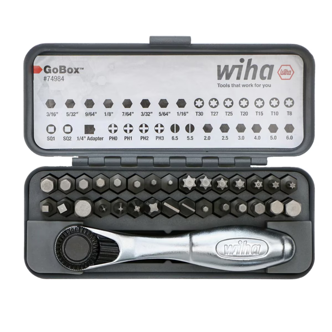 32-Piece Wiha GoBox Standard Bit Set With Mini Ratchet (74984)