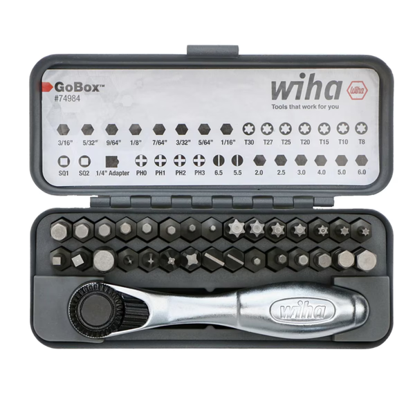 32-Piece Wiha GoBox Standard Bit Set With Mini Ratchet (74984)