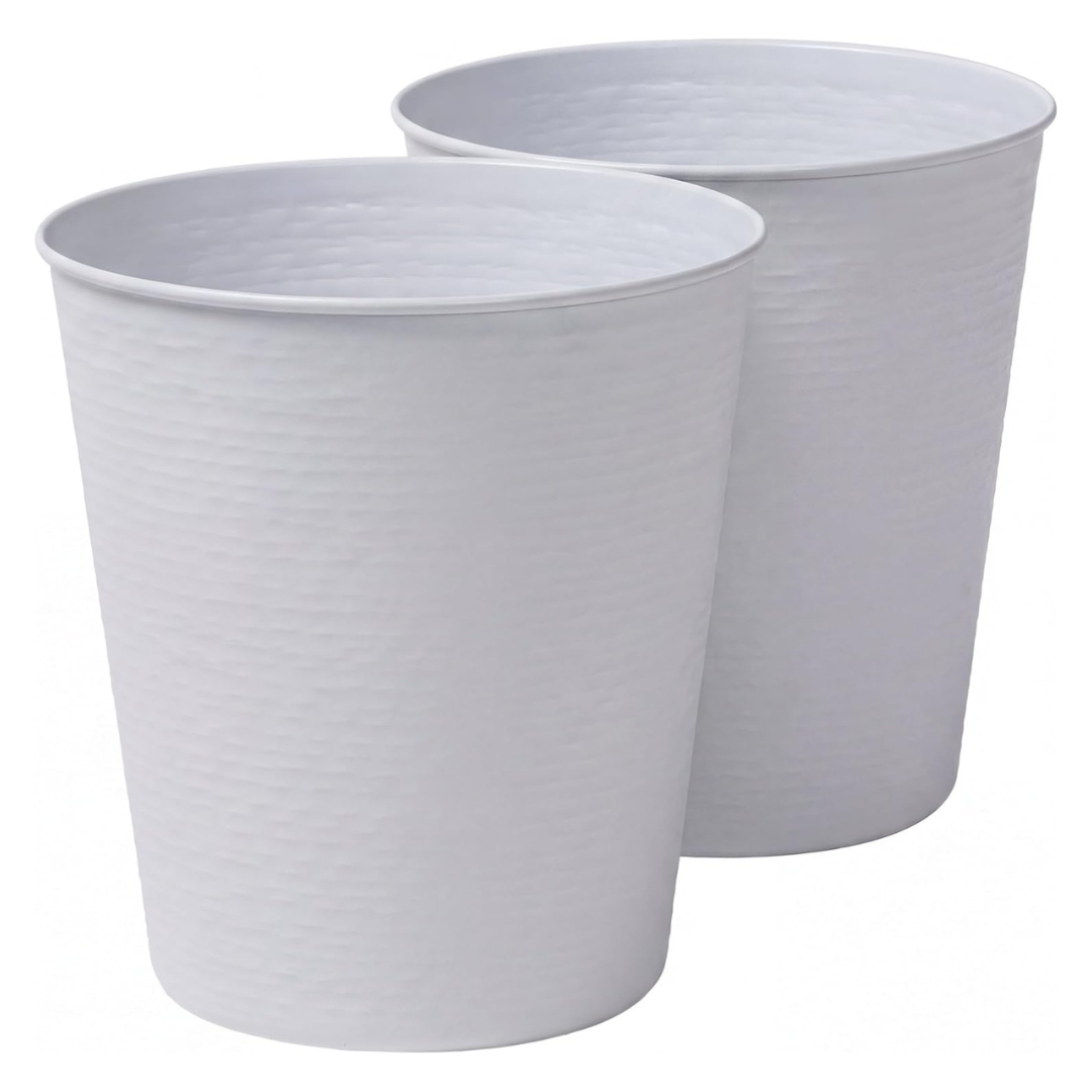 2-Set Remi Modern Classic Textured Steel 2 Gal Waste Bin