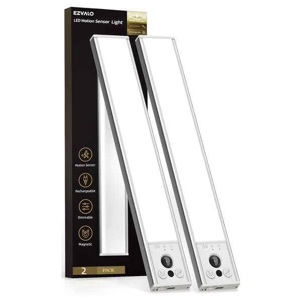 2-Pack 10" LED Motion Sensor Under Cabinet Lighting