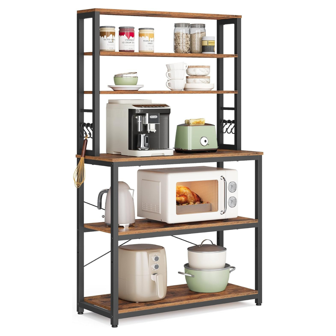 6-Tier Kitchen Shelves Coffee Bar & 31.5" Baker's Rack