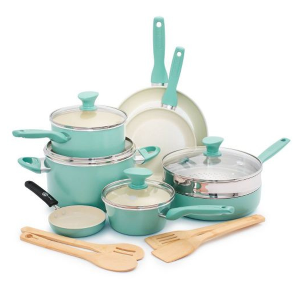16-Piece GreenPan Rio Healthy Ceramic Nonstick Cookware Set