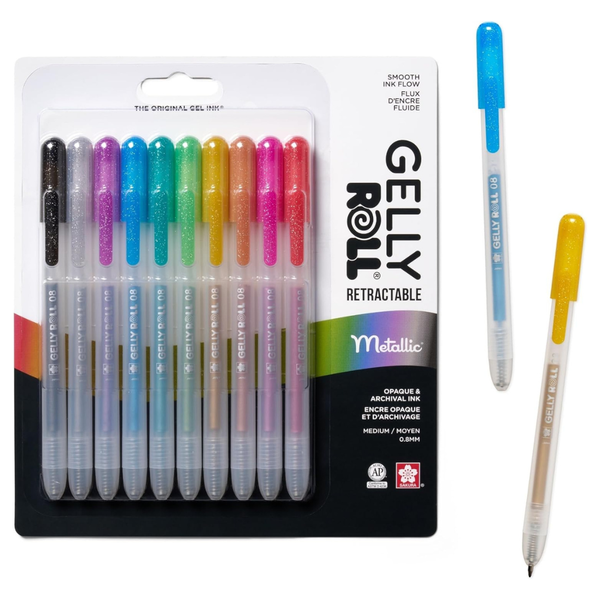 10-Pack Sakura Gelly Roll Retractable Medium Point Gel Pens
