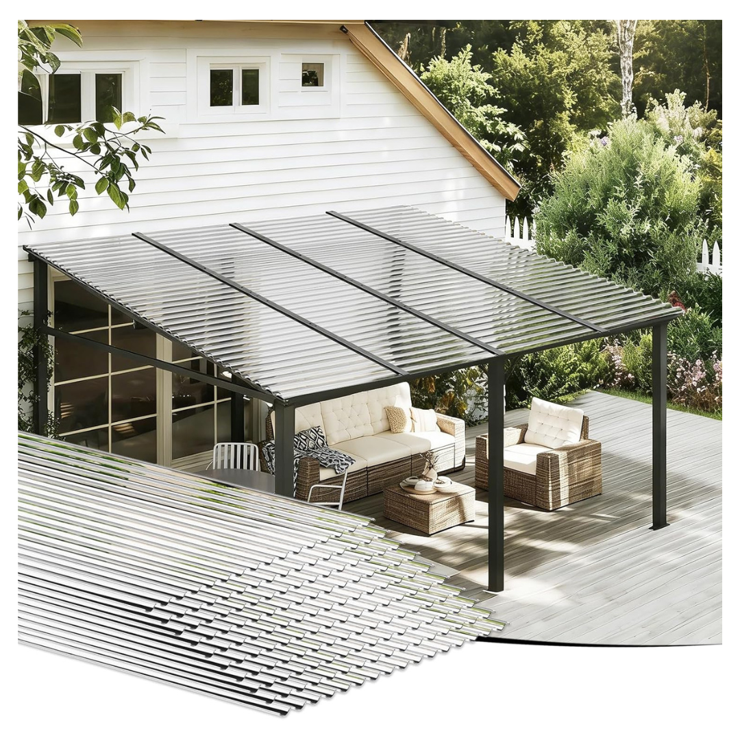 10-Piece Evereco Clear Polycarbonate Roofing Panels