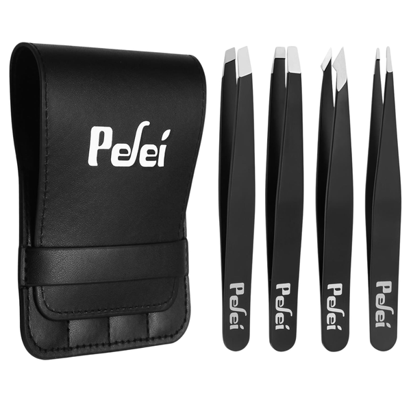 4-Piece Pefei Professional Stainless Steel Tweezer Set