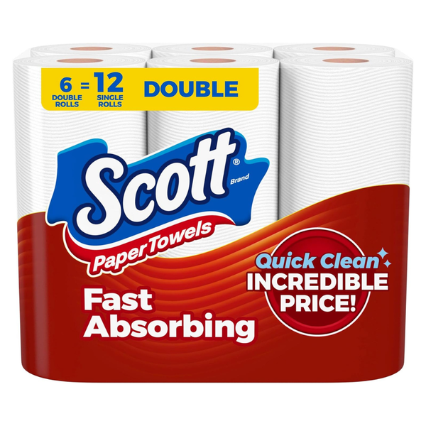 6-Pack Scott Paper Towels Double Rolls (Total 648-Sheet Count)