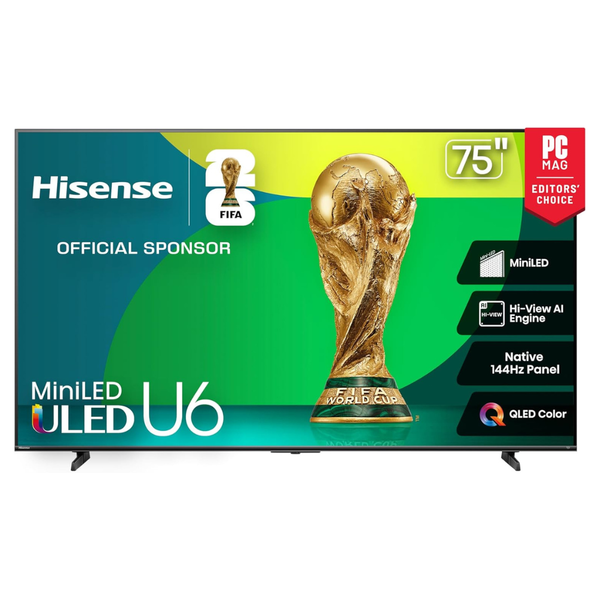 75" Hisense Class U6 Series 4K Ultra HDR Smart QLED Fire TV