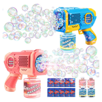 2-Pack Automatic Light Up Bubble Blower With 4 Bottles & Refills