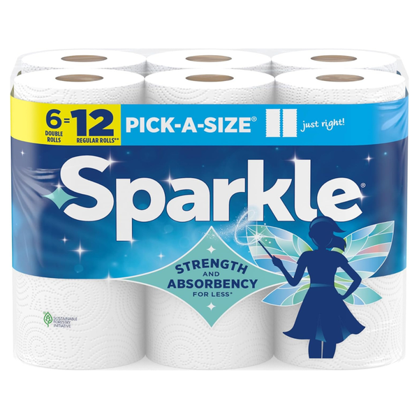 6-Pack Sparkle Pick-A-Size 2-Ply Paper Towels Double Rolls (110 Sheets Per Roll)