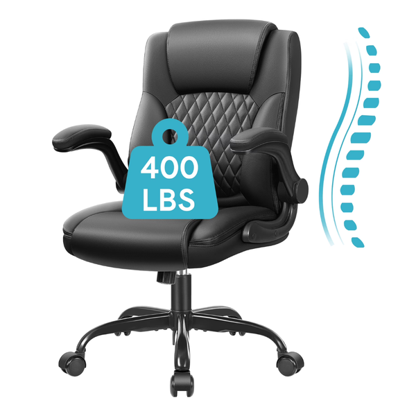 CoolHut High Back Executive Leather Office Chair (Black)