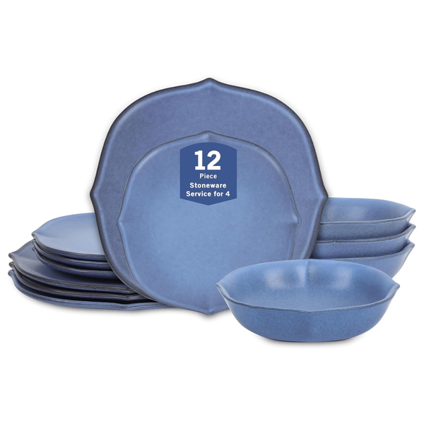 12-Piece Stone Lain Baskerville Dinnerware Set Stoneware
