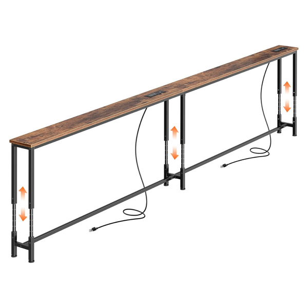 Huuger 102.4" Sofa Table With Power Outlets