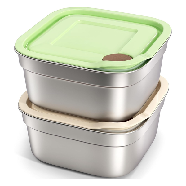 2-Pack 20oz Stainless Steel Sandwich Containers With Lids