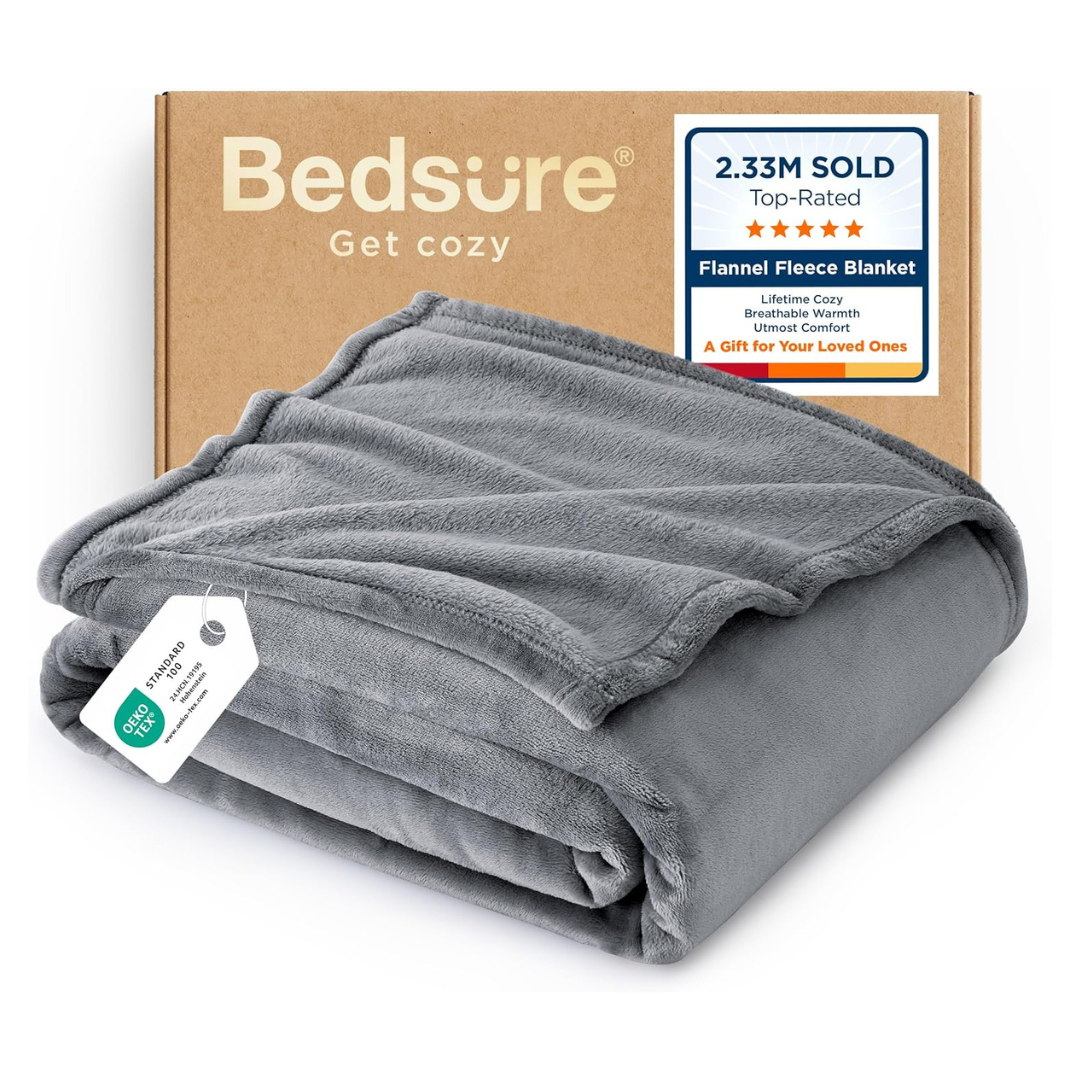 Bedsure 50" x 60" Lightweight Super Soft Cozy Luxury Fleece Throw Blanket