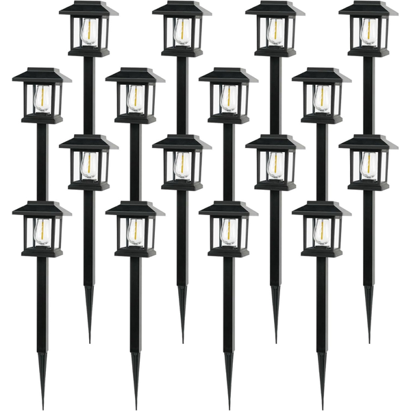 16-Pack Extra Bright Outdoor Solar Pathway Lights With Auto On/Off