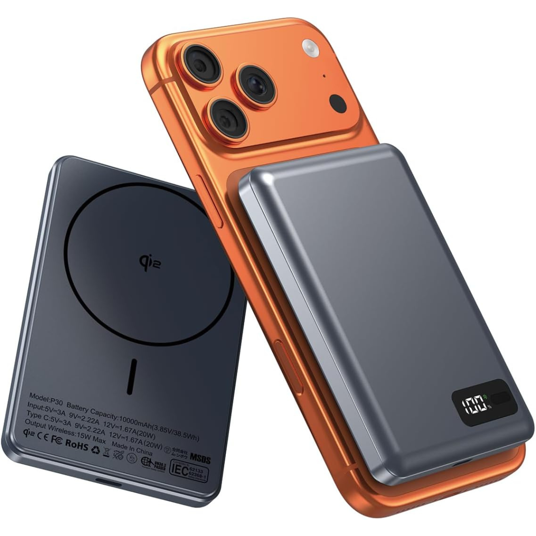 10000mAh Portable 22.5W Wireless Magnetic Power Bank