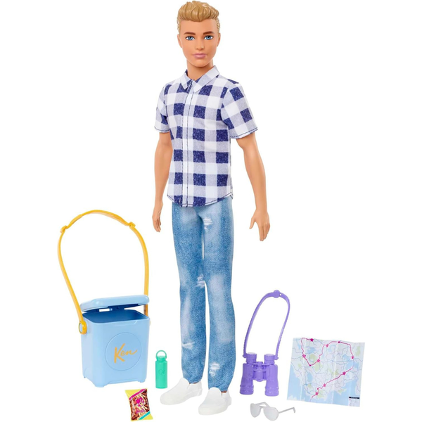 Barbie It Takes Two Camping Set With Plaid Shirt & Accessories