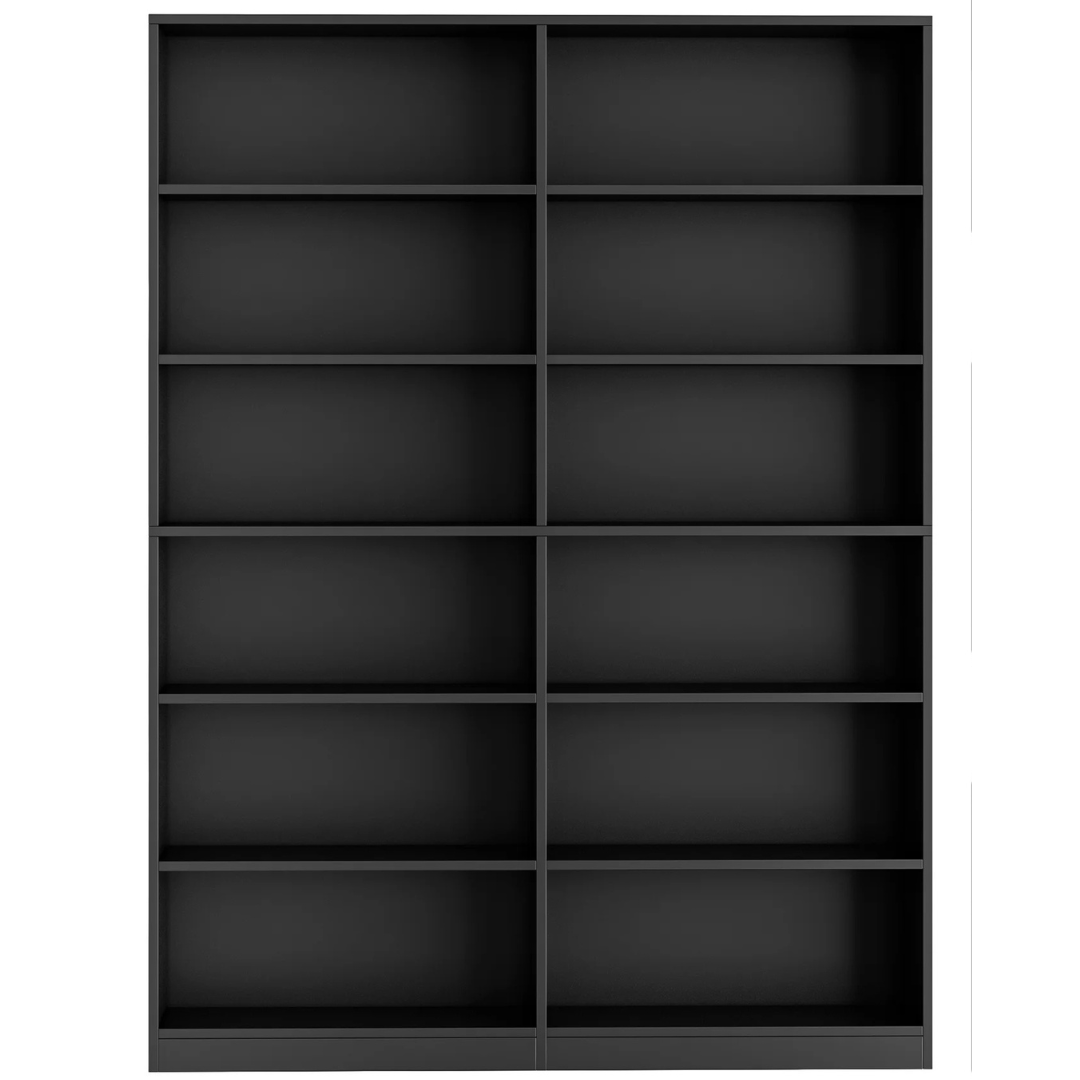 Homfa 74.3'' Double Wide 6-Tier Bookcase (4 Colors)