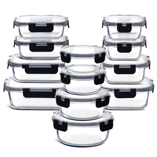 Ivy Bronx 24-Piece Glass Storage Containers With Lids