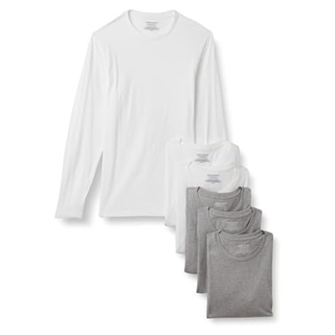 6-Pack Amazon Essentials Men's Cotton Crewneck Undershirts