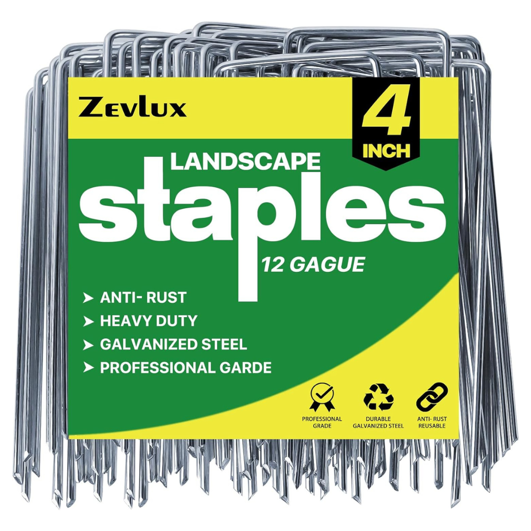 50-Pack 4" Galvanized Landscape 12-Gauge Garden Pin Staples