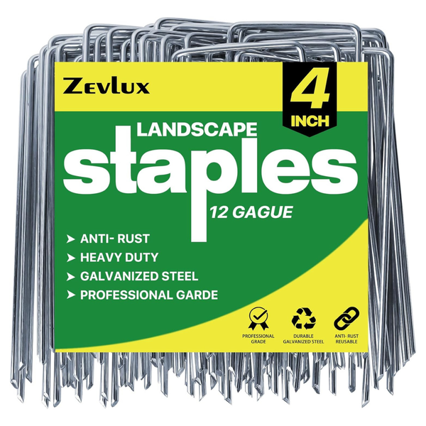 50-Pack 4" Galvanized Landscape 12-Gauge Garden Pin Staples