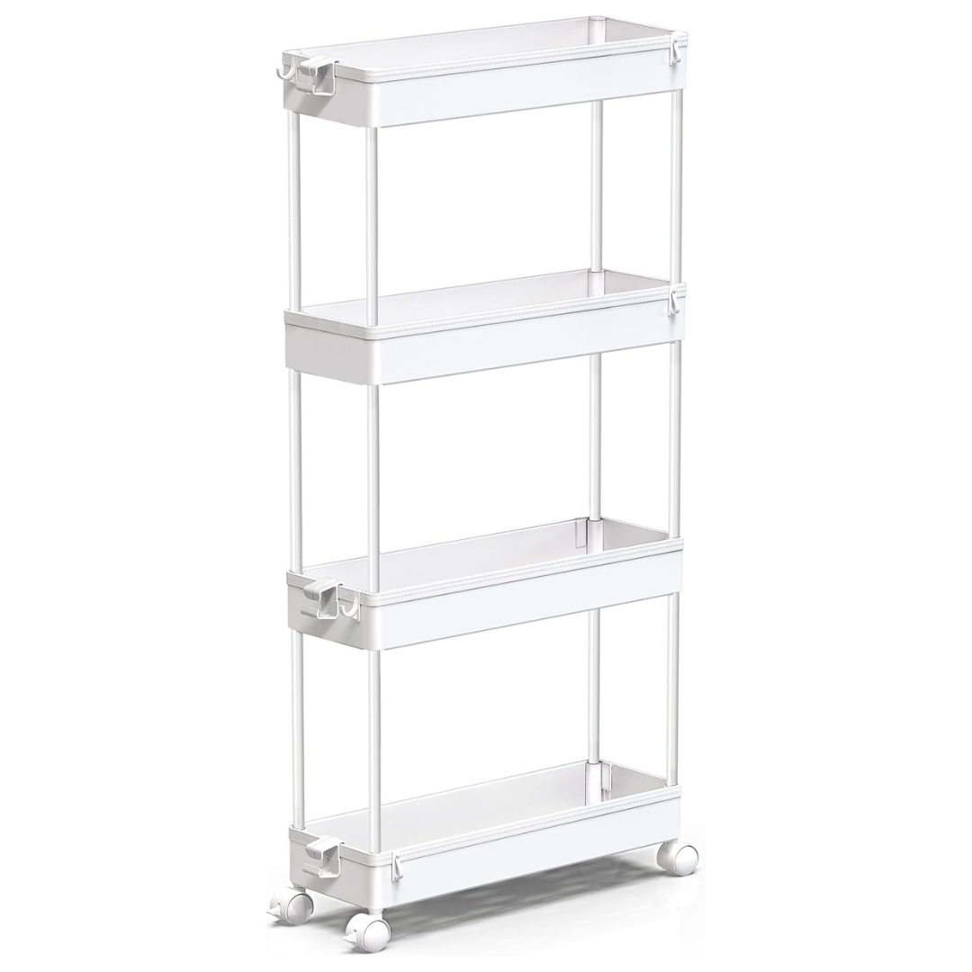 Spacekeeper 4-Tier Slim Rolling Storage Cart