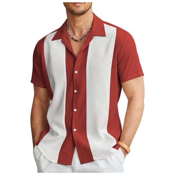Coofandy Men's Retro Bowling Casual Button Down Shirts