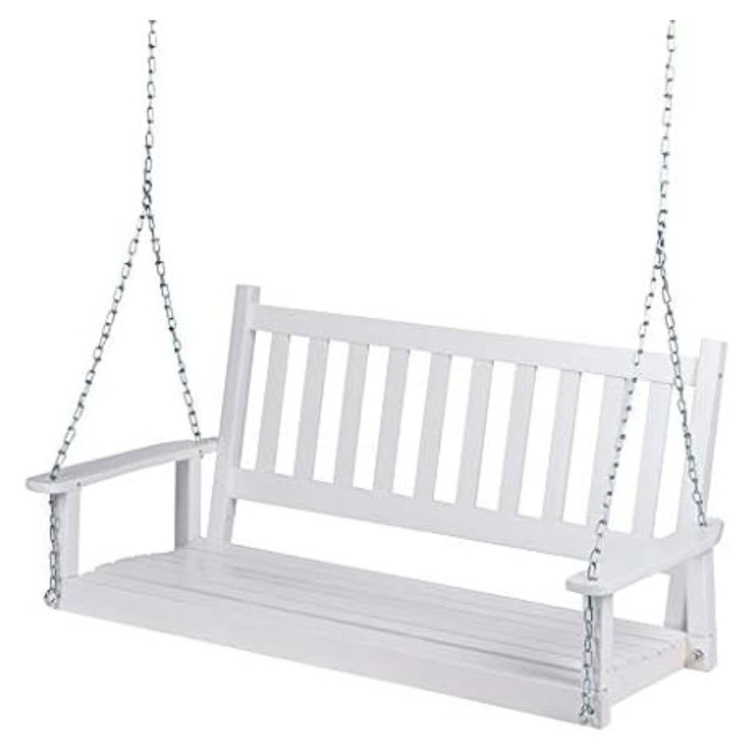 Shine Company Maine 54" Wood Porch Swing With Chains
