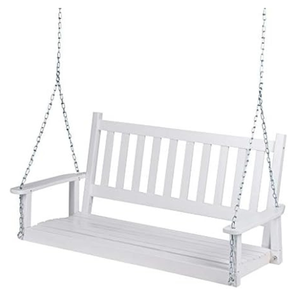 Shine Company Maine 54" Wood Porch Swing With Chains