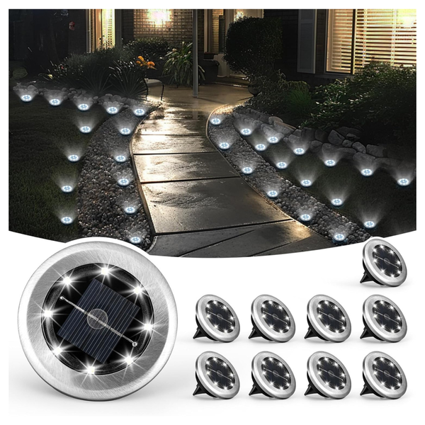 10-Pack Solpex Mini Ground Solar Pathway Landscape Lights