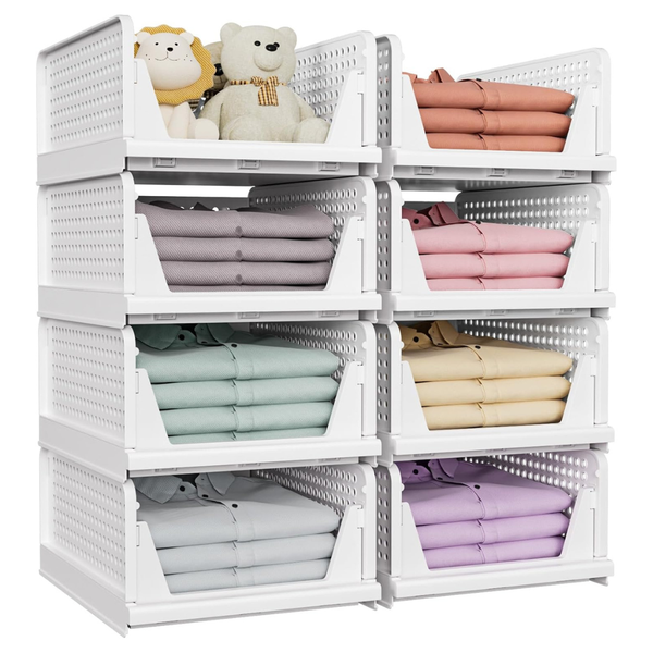 5-Pack Foldable & Stackable Closet Storage Basket