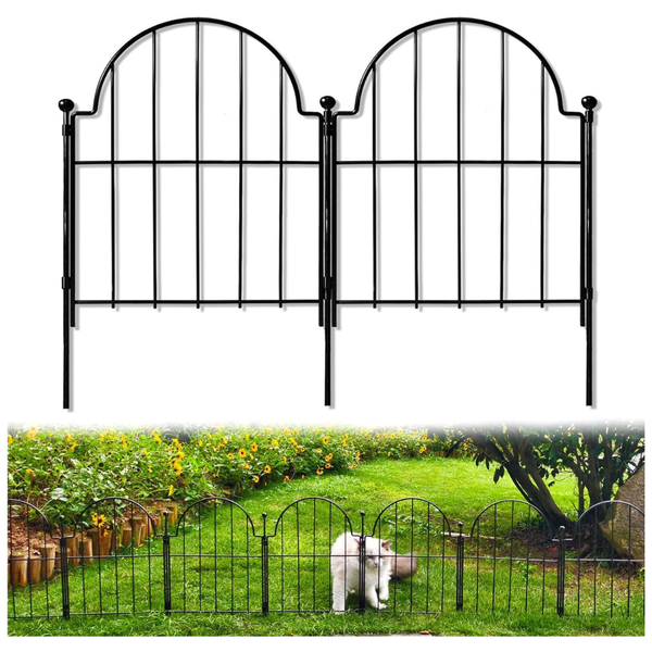10-Pack 22" x 130" Arched Rustproof Metal Garden Fence