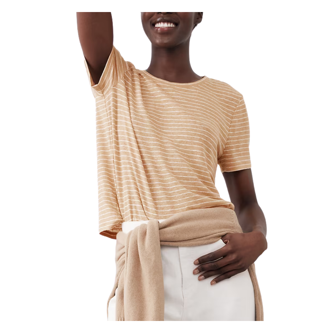 Banana Republic Linen-Blend Crew-Neck Top