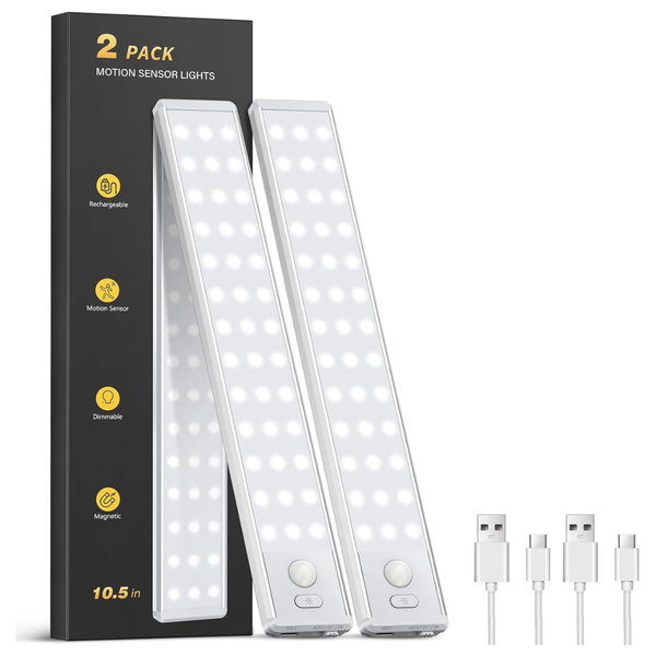 2-Pack 10.5" LED Motion Sensor Under Cabinet Lights