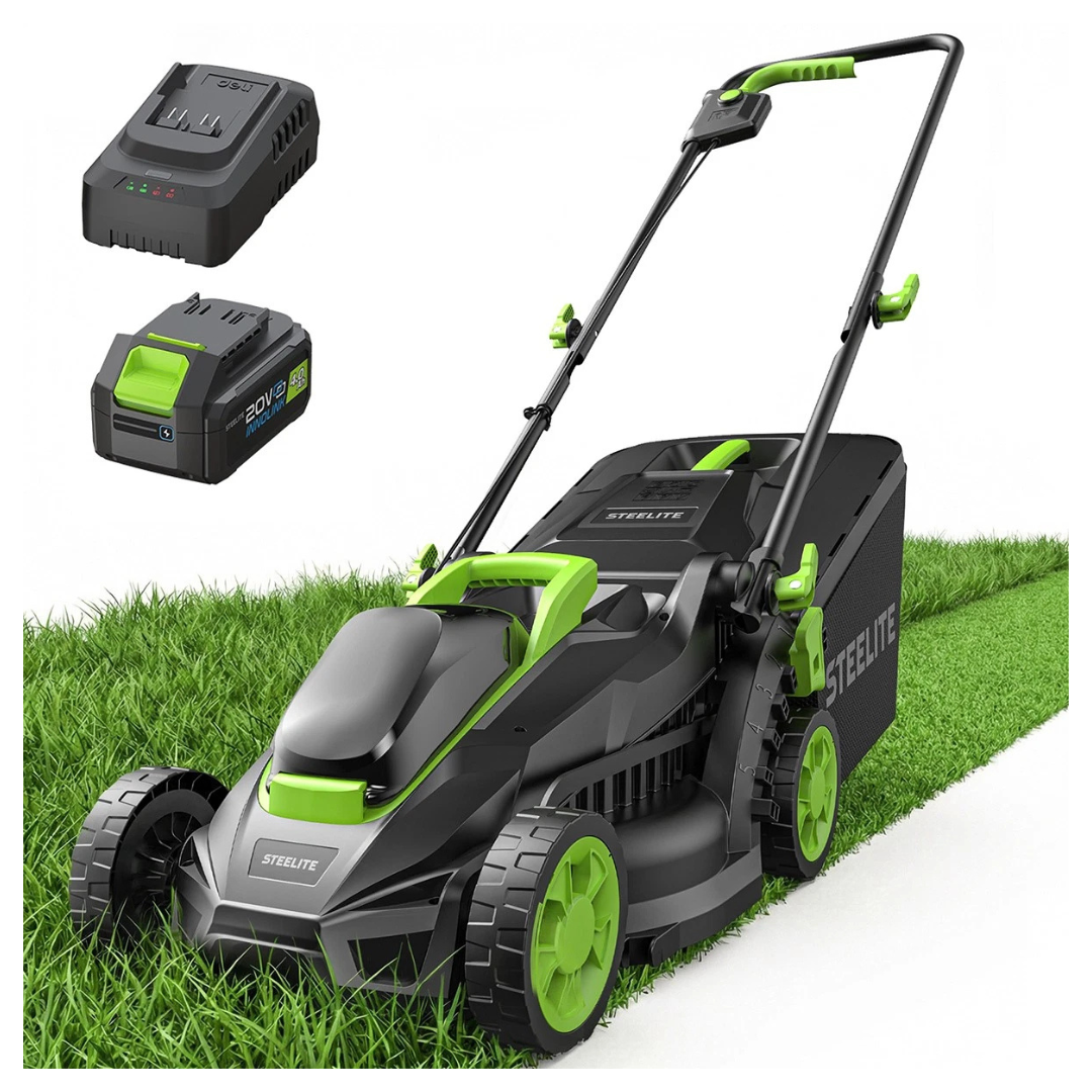 13" 21V Cordless Lawn Mower With Brushless Motor & 4.0 Ah Battery