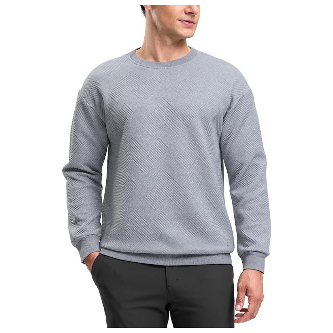 Men's Geometric Textured Crewneck Sweatshirt
